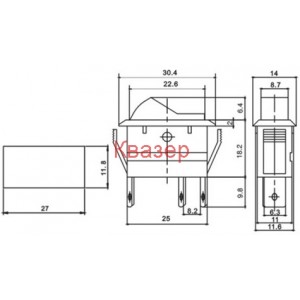 КЛЮЧ ASW-09D 12V/20A ЖЪЛТ ВКЛ-ИЗКЛ