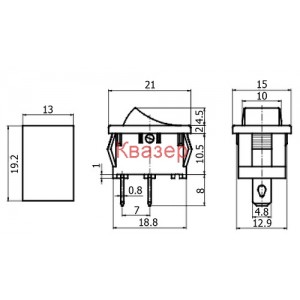 КЛЮЧ MRS-101A 250VAC/6A ON-OFF