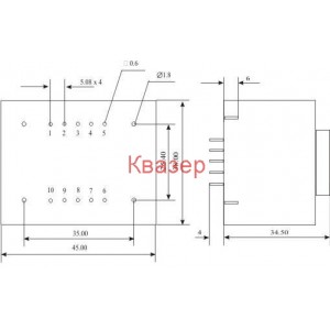 ТРАНСФОРМАТОР ANG 6VA 1U2 6V 1A