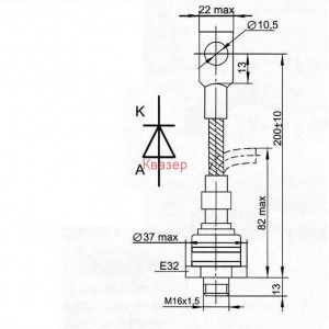 Диод  ДЧ261-250-9-1 – 900V/250 A
