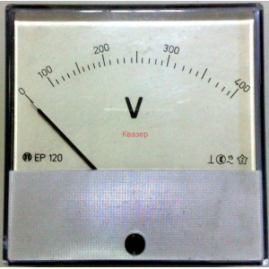 Волтметър ЕР-120 0-400VAC  аналогов  панелен 120x120mm
