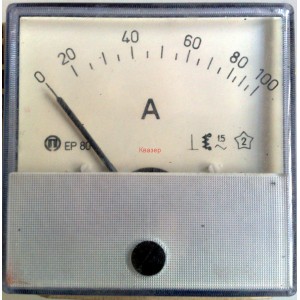 Амперметър  0-100A AC ЕР80  аналогов  панелен 80x80mm