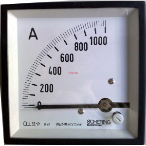 Амперметър  0-1000A DC SCHERING аналогов  панелен  96x96mm