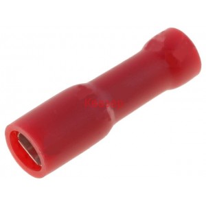 ST-011/R плосък кабелен накрайник за кримване, 2,8mm, 0,8mm, женски,  0,5-1mm2, изолиран, червен
