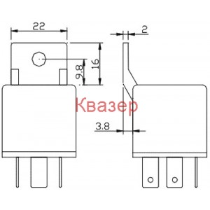 Реле FRC2C-DC12 автомобилно 50А, бобина 12V DC, контакти SPDT