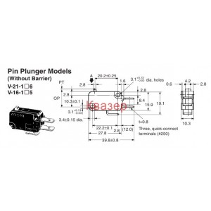 V-16-1C5 Краен изключвател Omron SPDT 16A/250VAC
