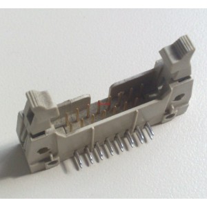 IDC Съединител DIN41612,тип В, мъжки, ъглови, 16PIN, 2.54mm, със заключващ лост