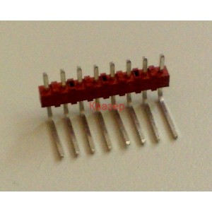 ЩИФТОВА РЕЙКА, 8 PIN ЕДНОРЕДОВ МЪЖКИ СЪЕДИНИТЕЛ, ъглови 90° 2.54MM