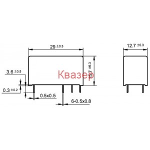 Реле HF115F 12V, DPDT