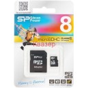 micro SD Card (SDHC) 8GB class 10 с SD адаптер Silicon Power