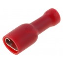 ST-012/R Кабелен накрайник плосък 4.8mm, 0.5mm, женски 0.5-1кв.мм., изолиран червен
