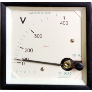 Волтметър 0-400V AC аналогов панелен 96x96mm Э350