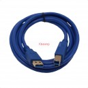 USB кабел за принтер AM/BM, силиконов, син, 1.8м