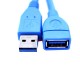 Кабел USB 3.0 удължител, USB A мъжки - USB A женски, син, 1.5метра