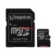 Kingston Карта памет microSDXC 64GB, Class 10 UHS-I с адаптер SD