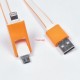 Универсален кабел USB - micro USB + iPhone 5/iPhone 6 букса, лентов, 1m /различни цветове/