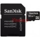 micro SD Card SanDisc (SDHC) 32GB с SD адаптер, Class 4