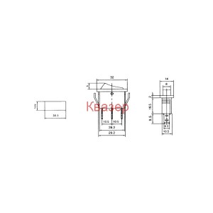 Ключ RSI1013C3RD SPST 250V/15A червен
