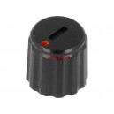 GC6M-11X10 Копче за потенциометър, миниатюрно, черно, пластмасово, ост ф6mm