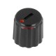GC6M-11X10 Копче за потенциометър, миниатюрно, черно, пластмасово, ос 6mm