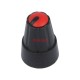 GTC6M-13X19-C Копче за потенциометър, миниатюрно, черно, пластмасово, ос 6mm