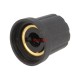 21-6S Копче за потенциометър, миниатюрно, черно, пластмасово, ост ф6mm