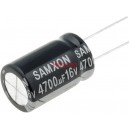 4700uf 16V 16x25mm 105°C Кондензатор електролитен с нисък импеданс SAMXON GT4700/16V