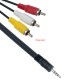 Аудио кабел DeTech 3.5 - 3RCA, 1.5m