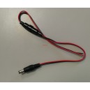 DC кабел 40cm с 2.1mm мъжки жак + държач на предпазител 5x20mm