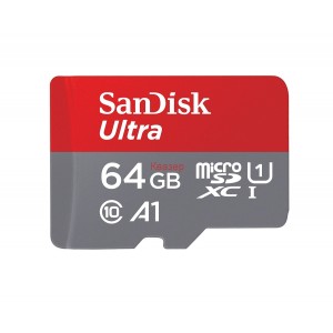 Карта памет SANDISK Ultra micro SDXC 64GB UHS-I, A1, SD Адаптер, Class 10,100Mb/s