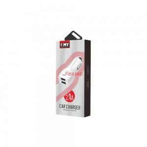 EMY MY-112 зарядно за кола 2хUSB 5V 2.4A, с кабел USB Type-C