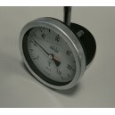 Биметален аксиален термометър 0-120°C ф100мм L76мм