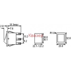 Ключ C1570ALMBB730W DP3T ON-OFF-ON 16A/250VAC