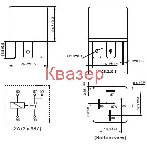 Реле FRC1B2A-1-DC12V автомобилно 40А, бобина 12V DC, контакти SPST-NO