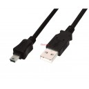 Кабел USB - mini USB (AM/мини B) 4pin 1.2m с ферит