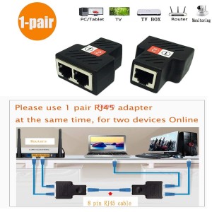 Разклонител женски RJ45 - 2хRJ45, черни