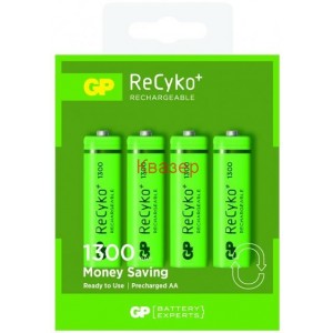 АКУМУЛАТОРНА БАТЕРИЯ R6 AA RECYKO 1300MAH NIMH 4 БР. 