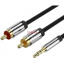 BCFBJ VENTION кабел стерео жак 3.5мм (мъжки) - 2 чинча (мъжки), позлатени, 5m