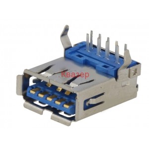 209B-DG01 USB букса тип A, на PCB/THT, ъглови 90°, USB 3.0