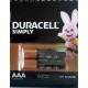 Алкална батерия AAA LR03 DURACELL 2бр