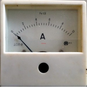 Амперметър 0-10A DC М13 аналогов панелен 80x80mm