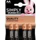 Алкална батерия AA Duracell Simply LR6 4бр. 1.5V