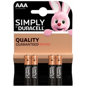 Алкална батерия ААА Duracell Simply LR03 4бр.