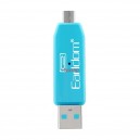 Преходник Earldom ET-OT05, USB F към Micro USB, Четец за карти OTG