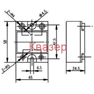 4-32VDC SSR 25A 44...440VAC Солид Стейт Реле SSR-2548ZD3 QLT POWER