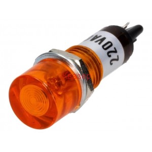 Индикаторна глим лампа / неонова лампа, оранжева 230VAC ф10mm NINIGI