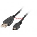 Кабел USB 2.0 A - Micro USB B, силиконов, високоскоростен, черен, 1 метър, YOURZ PX-02