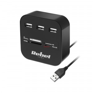 3-портов USB 2.0 хъб с четец на карти