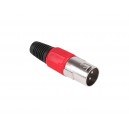 Мъжки канон XLR за монтаж на кабел 3pin червен