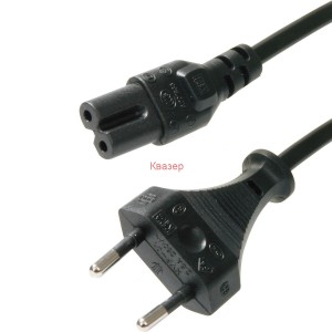 Захранващ кабел за касетофон с евро щесел 2м H03VVH2-F 0.75кв.мм.